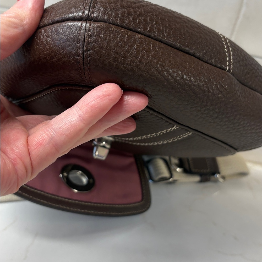 Coach Y2K Hamilton Swing Pack, Vintage brown pebbled leather crossbody bag - Picture 5 of 9